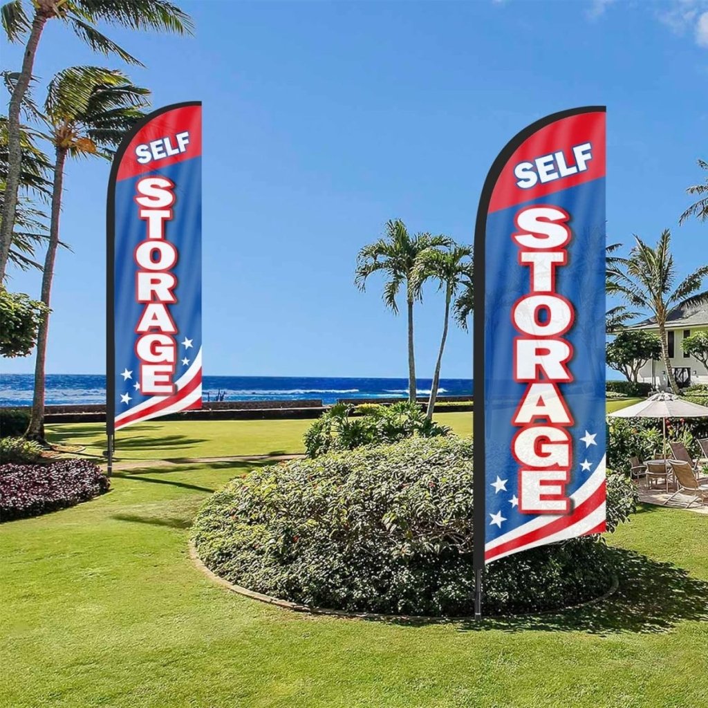 Self Storage Signs - 8ft Self Storage Feather Flag for Self Storage Business - FSFlag