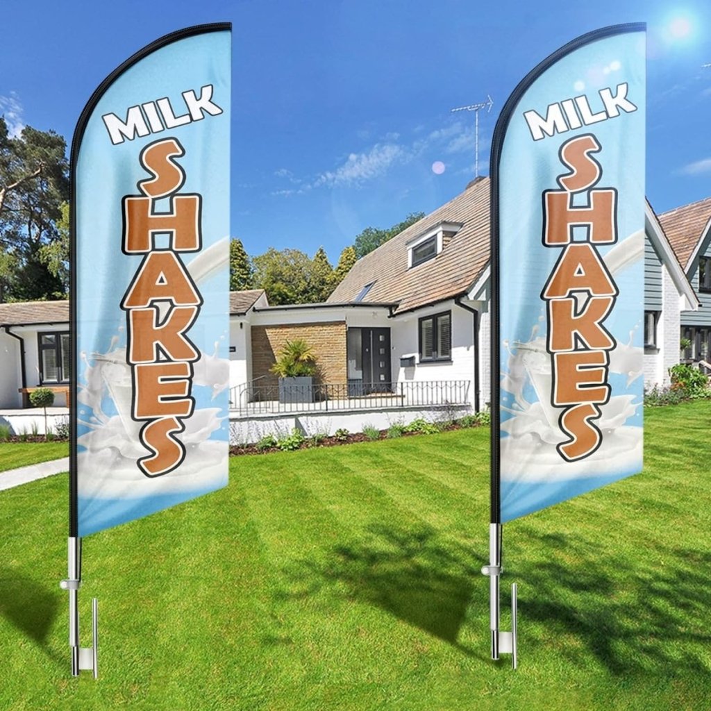 Shake Sign - Milk Shakes Feather Flag for Milk Shakes Business（Flagpole Not Included） - FSFlag