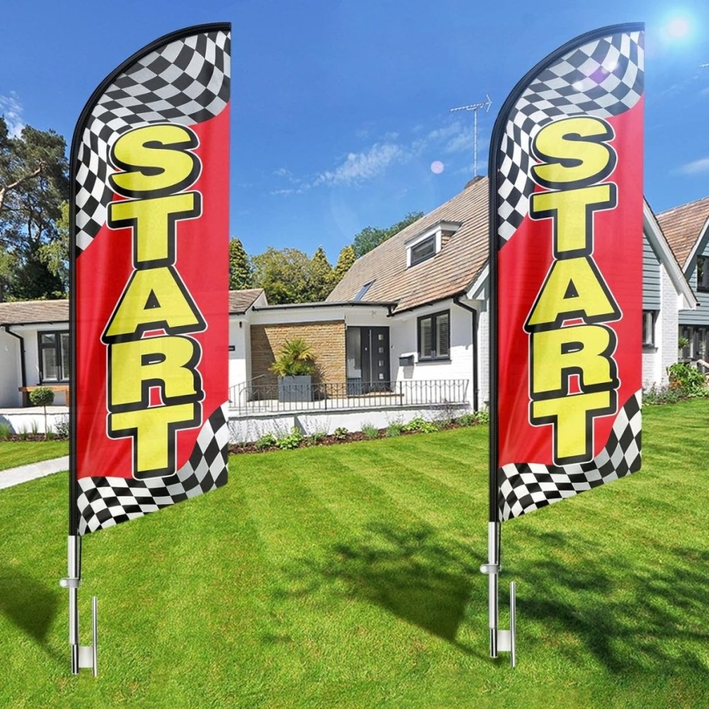 Start Flag - 8ft Start Feather Flag for Start Business（Flagpole Not Included） - FSFlag