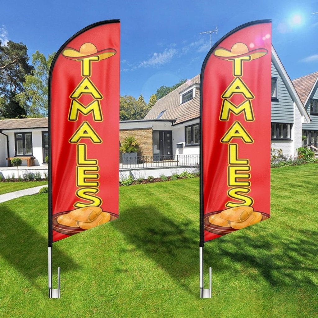 Tamales Sign - 8ft Tamales Feather Flag!（Flagpole Not Included） - FSFlag