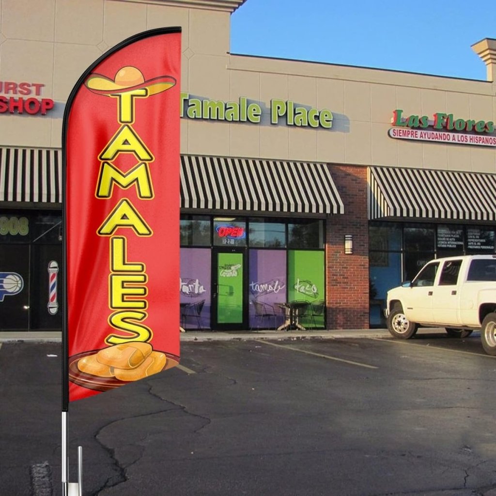 Tamales Sign - 8ft Tamales Feather Flag!（Flagpole Not Included） - FSFlag