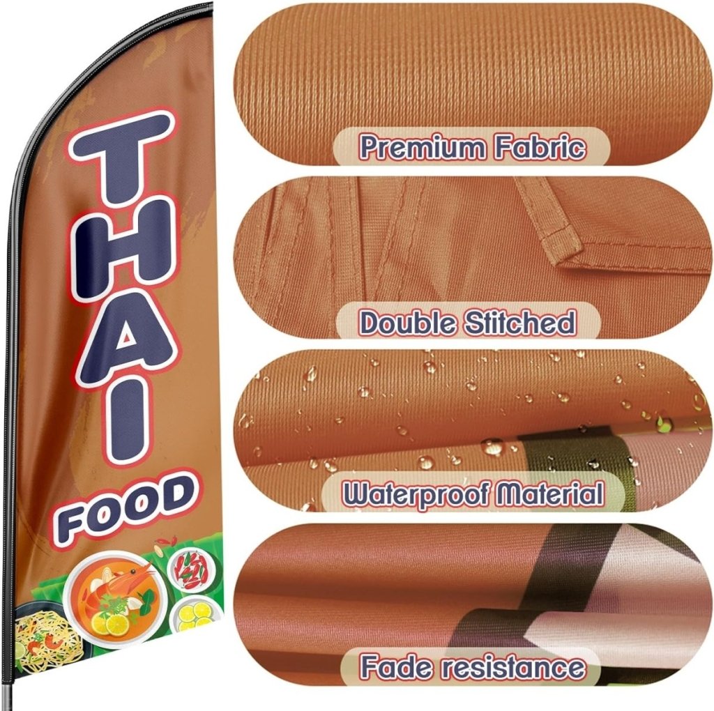 Thai Food Flag - 8ft Thai Food Feather Flag!（Flagpole Not Included） - FSFlag